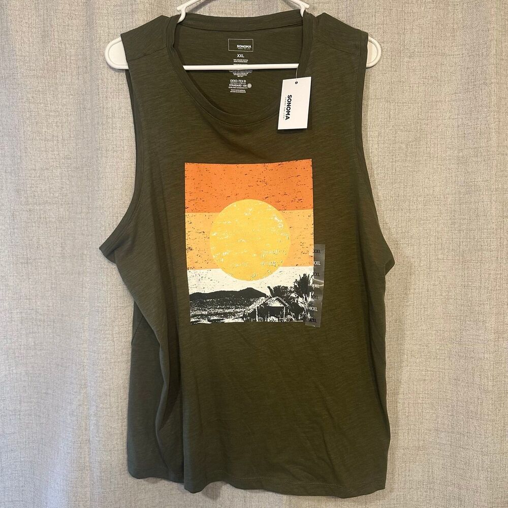 Sonoma OEKO-TEX Sun Olive Green Tank XXL